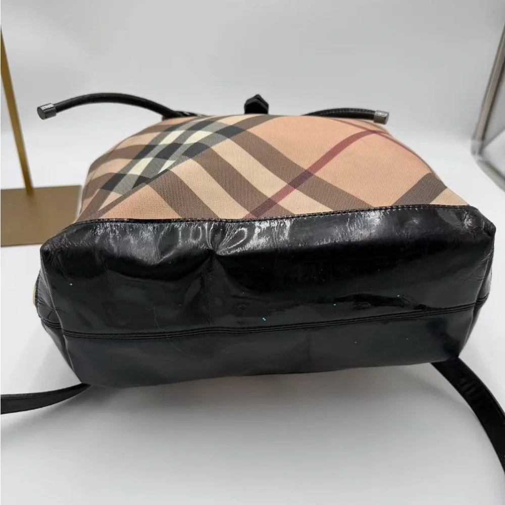 Burberry Beige and Black Checkered Backpack - Picture 3 of 4